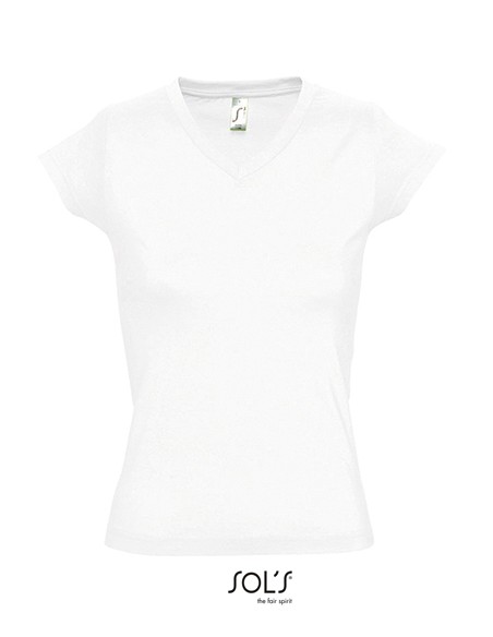 S-11388--Womens V-Neck-T-Shirt Moon