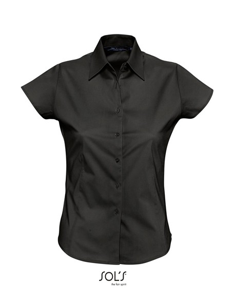 S-17020-Womens Stretch-Blouse Excess Short Sleeve