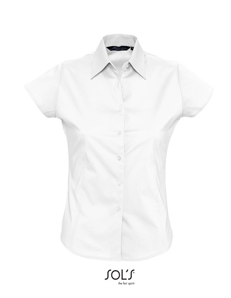 S-17020-Womens Stretch-Blouse Excess Short Sleeve