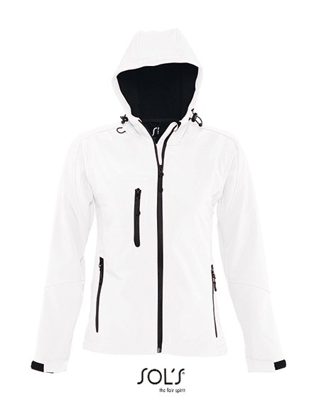 S-46802-Womens Hooded Softshell Jacket Replay