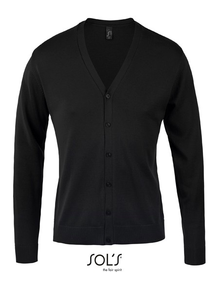 S-90011-Mens Golden V-Neck Knitted Cardigan