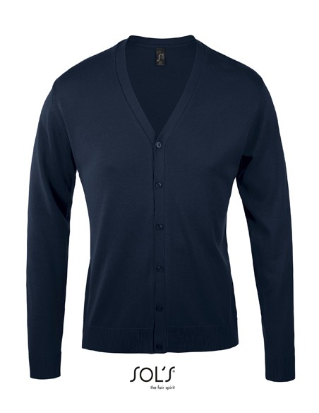 S-90011-Mens Golden V-Neck Knitted Cardigan