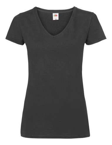 FRU-0613980-Ladies Valueweight V Neck T