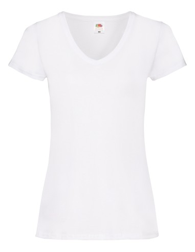 FRU-0613980-Ladies Valueweight V Neck T
