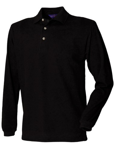 HEN-H105-Long Sleeved Cotton Piqué Polo Shirt