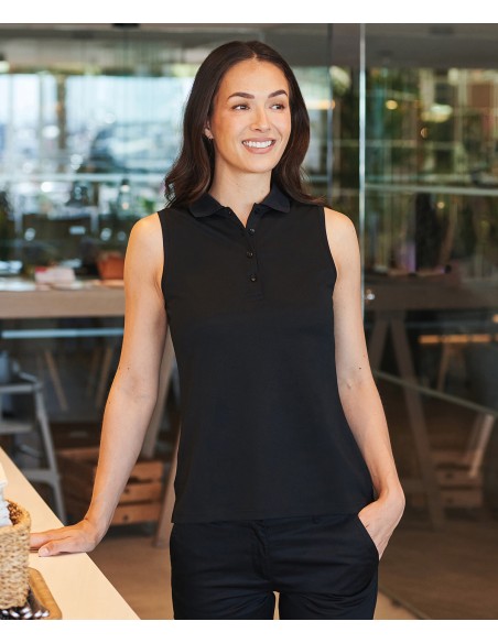 HEN-H477-Ladies Sleeveless Coolplus® Polo Shirt