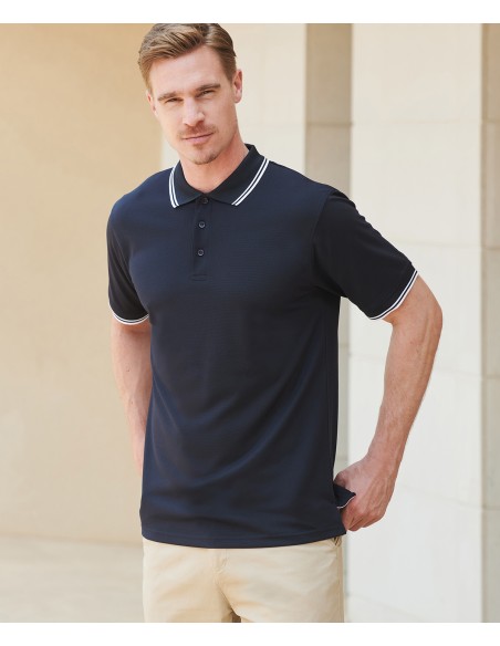 HEN-H482-Mens Coolplus® Short Sleeved Tipped Polo Shirt