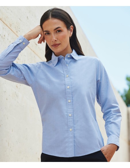 HEN-H511-Ladies Classic Long Sleeved Oxford Shirt