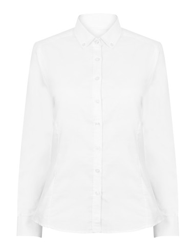 HEN-H513-Chemise Oxford moderne à manches longues femme