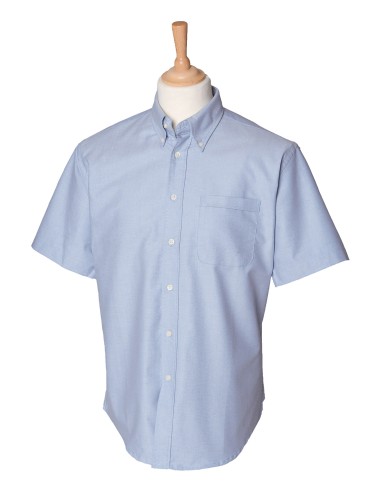 HEN-H515-Mens Classic Short Sleeved Oxford Shirt