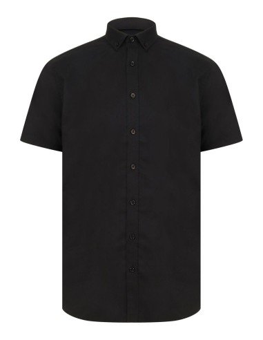 HEN-H517-Chemise Oxford moderne à manches courtes