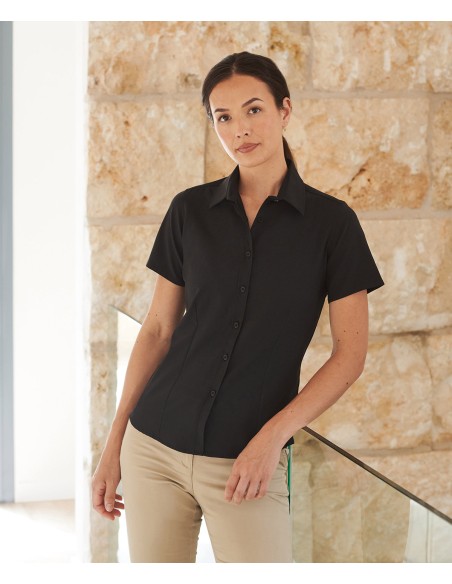 HEN-H596-Ladies Wicking Short Sleeve Shirt