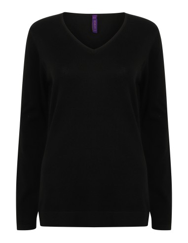 HEN-H721-Ladies Lightweight V-Neck Jumper
