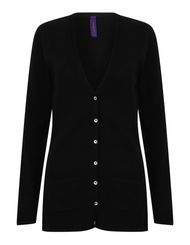 HEN-H723-Ladies Lightweight V-Neck Cardigan