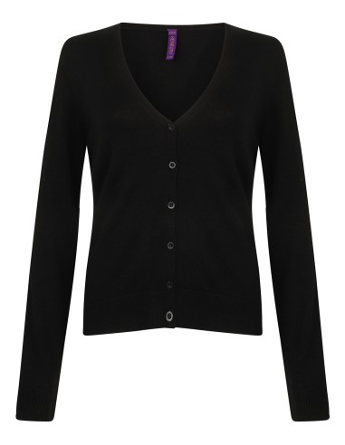 HEN-H726-Ladies Lightweight V-Neck Short Cardigan