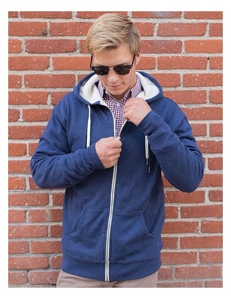 IND-EXP90SHZ-Unisex Sherpa Lined Zip Hooded Jacket