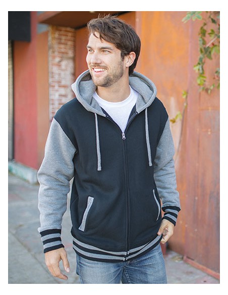 IND-IND45UVZ-Unisex Heavyweight Varsity Zip Hood