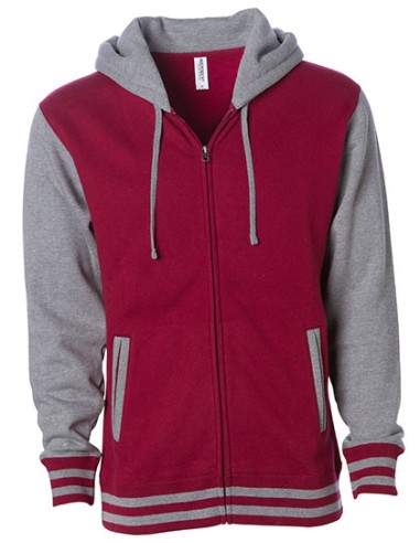 IND-IND45UVZ-Unisex Heavyweight Varsity Zip Hood