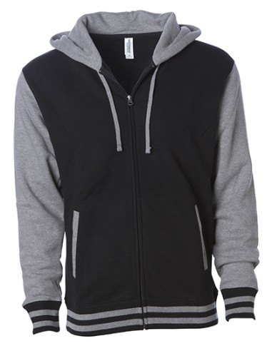 IND-IND45UVZ-Unisex Heavyweight Varsity Zip Hood
