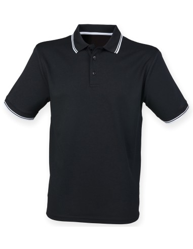 HEN-H482-Mens Coolplus® Short Sleeved Tipped Polo Shirt