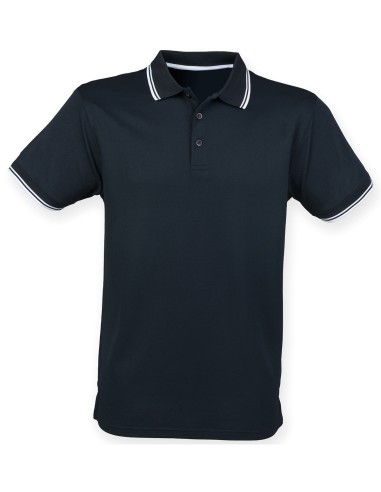 HEN-H482-Mens Coolplus® Short Sleeved Tipped Polo Shirt