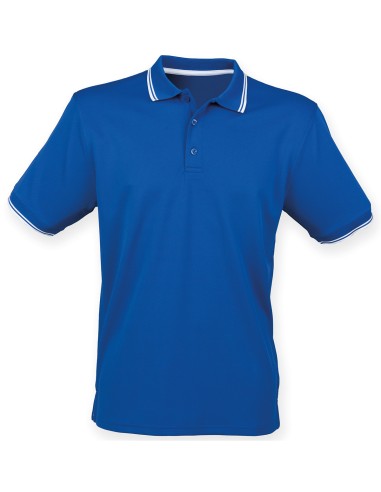 HEN-H482-Mens Coolplus® Short Sleeved Tipped Polo Shirt
