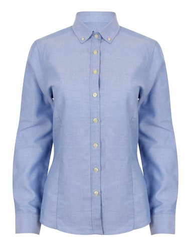 HEN-H513-Chemise Oxford moderne à manches longues femme
