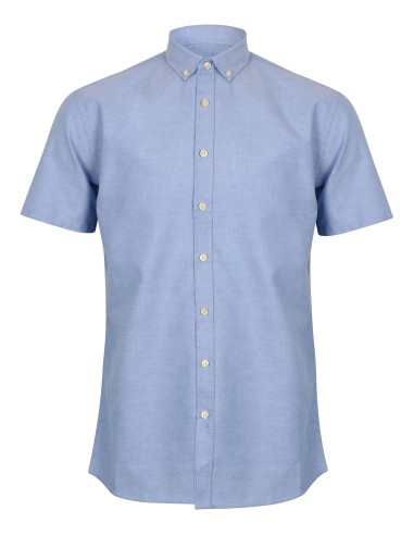 HEN-H517-Chemise Oxford moderne à manches courtes