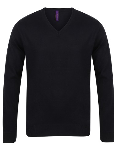 HEN-H720-Mens Lightweight V-Neck Jumper