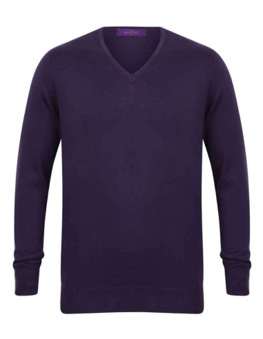 HEN-H720-Mens Lightweight V-Neck Jumper