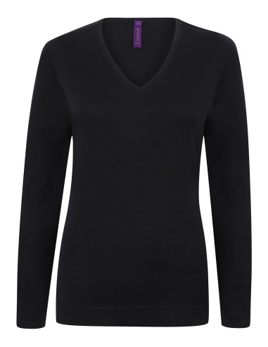 HEN-H721-Ladies Lightweight V-Neck Jumper