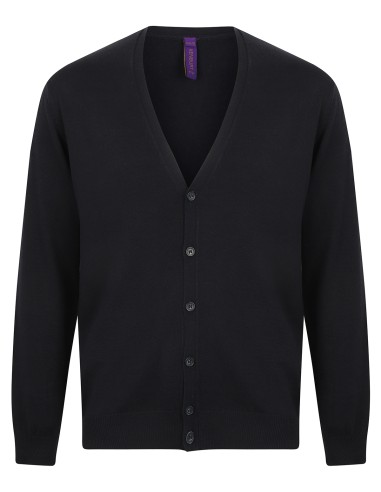 HEN-H722-Mens Lightweight V-Neck Cardigan