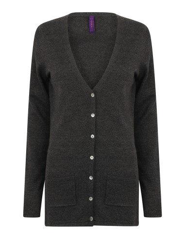 HEN-H723-Ladies Lightweight V-Neck Cardigan