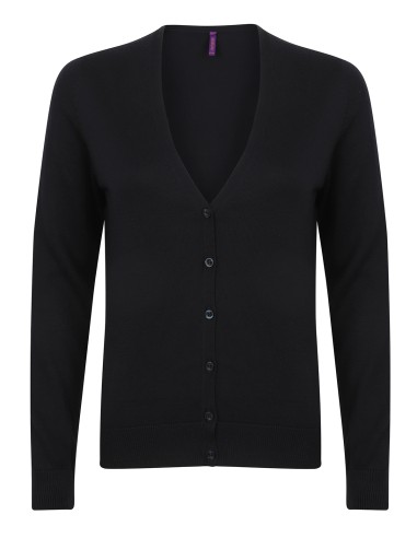 HEN-H726-Ladies Lightweight V-Neck Short Cardigan