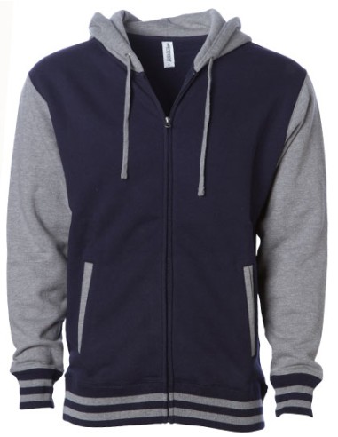 IND-IND45UVZ-Unisex Heavyweight Varsity Zip Hood