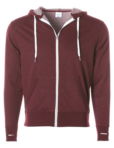 IND-PRM90HTZ-Unisex Midweight French Terry Zip Hood