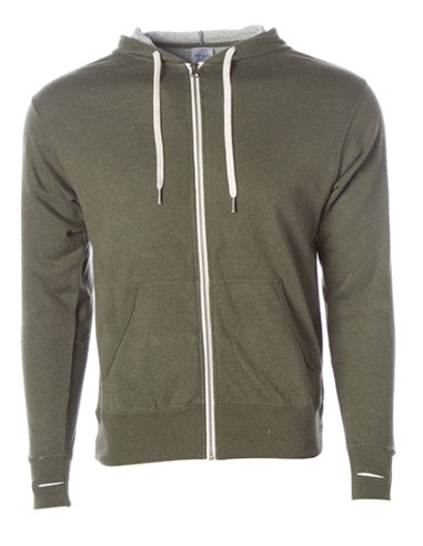 IND-PRM90HTZ-Unisex Midweight French Terry Zip Hood