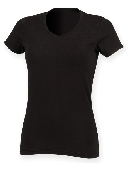 S-SK122-Womens Feel Good Stretch V-Neck T