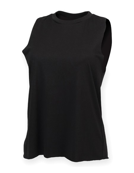 S-SK232-Womens High Neck Slash Armhole Vest