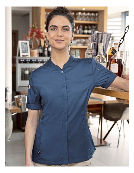 KAL-JF27-Ladies Chefs Jacket Green-Generation Short Sleeve