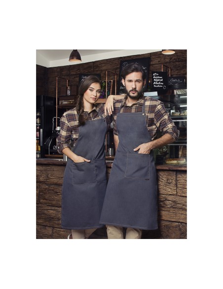 KAL-LS22-Bib Apron Jeans-Style With Pocket