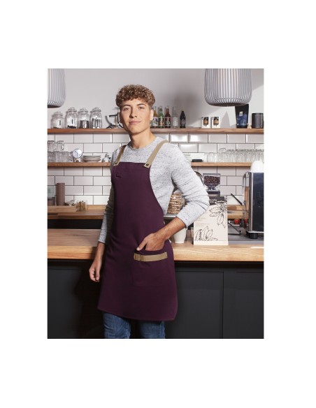 KAL-LS38-Bib Apron Urban-Look With Cross Straps And Pocket