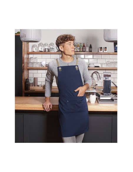 KAL-LS39-Bib Apron Urban-Nature With Cross Straps And Big Pocket