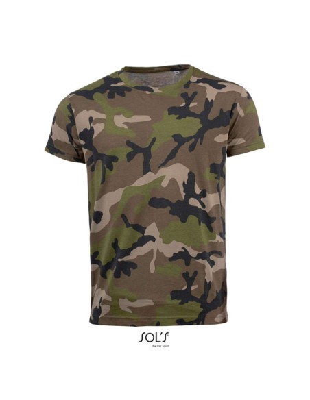 S-SO01188-SOL'S CAMO MEN - ROUND COLLAR T-SHIRT