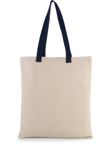 KIM-KI0277-FLAT CANVAS SHOPPER WITH CONTRAST HANDLE