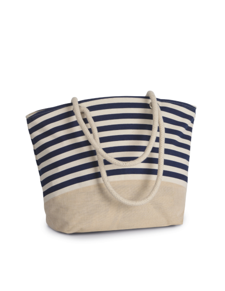 KIM-KI0283-JUTE CANVAS DUFFEL SHOPPING BAG