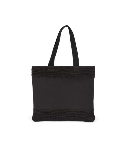 KIM-KI0294-SHOPPING BAG IN COTTON AND WOVEN JUTE THREADS