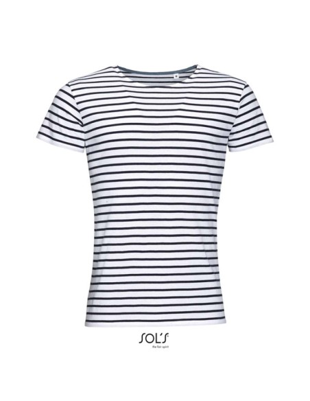 S-SO01398-SOL'S MILES MEN - ROUND NECK STRIPED T-SHIRT