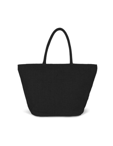 KIM-KI0257-WOVEN JUTE SHOPPING BAG WITH KNIT CANVAS EFFECT