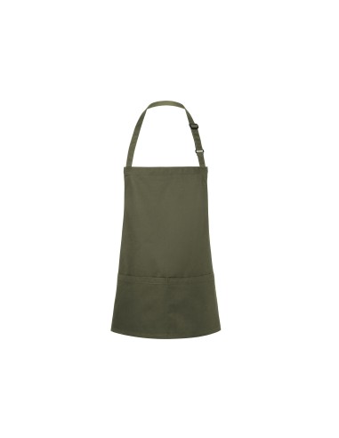 KAL-BLS6-Short Bib Apron Basic With Buckle And Pocket